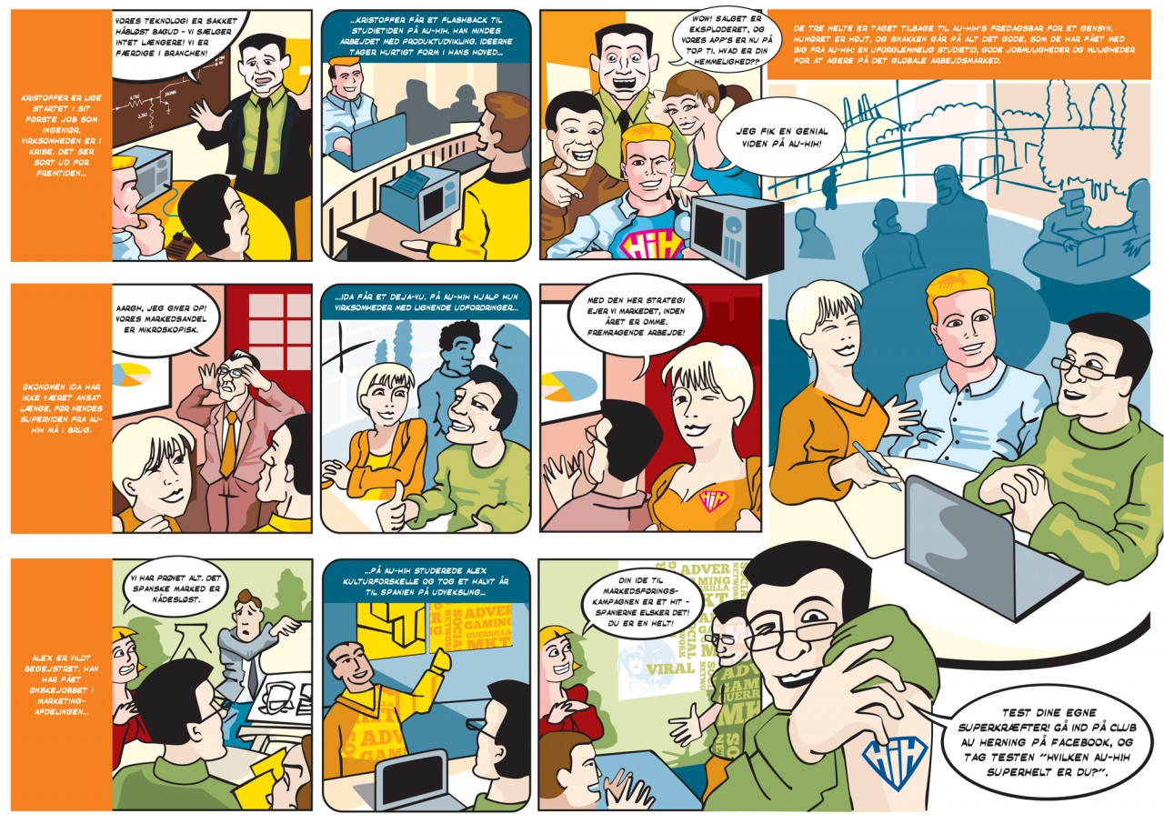 Comic strip to promote University studies, comic para promocionar estudios universitarios, còmic per promoure estudis universitaris