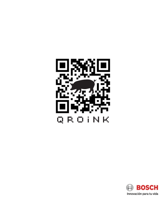 QR code with pig icon, código QR con cerdito, codi QR amb porquet